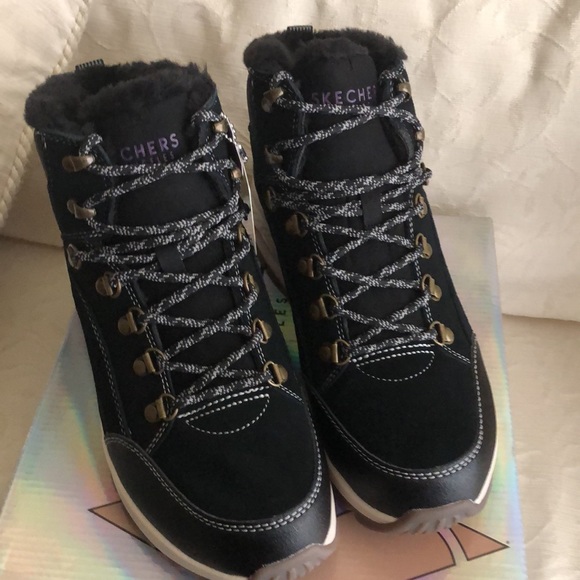 Skechers Street Black boots womens 10 new - Picture 3 of 9